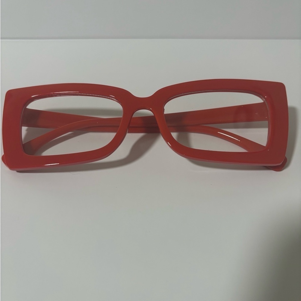 Bold Red Rectangular Eyeglasses NWT - image 1